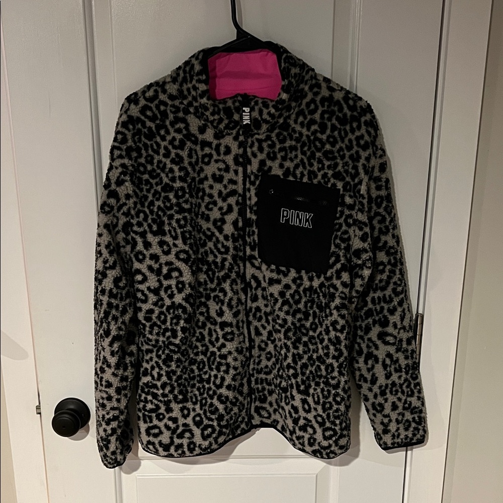 PINK Victoria's Secret Leopard Print  zip up